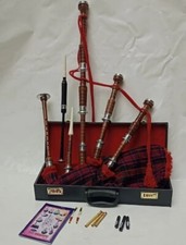 Great Highland Scottish Bagpipes - Rosewood Natural Silver Mounts With Free Case