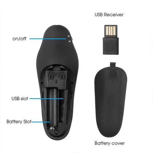 2.4GHz USB Wireless Presenter Remote Control Power Point PPT Pointer Clicker - Photo 10/12