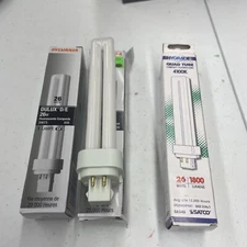 (4) SYLVANIA 20673 Dulux D/E 26W Fluorescent Bulb (1) Hygrade Tube S11