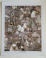 Vintage "The Eagle Flies Free" Lithograph Art Color Poster Gary Fussner 16x20"