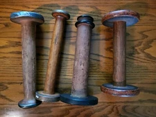 4 Antique Wooden Spools