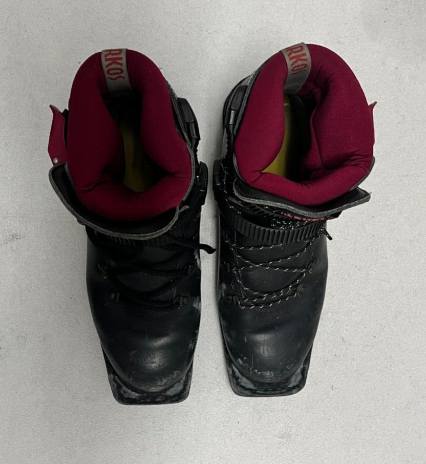 Arkos Padded Black Leather 3Pin 75mm Telemark Ski Boots US Men's 10