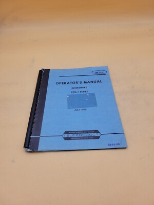 JULY 1975 TELEPRODUCT INTERSHAKE DTM-1 SERIES OPERATORS INSTRUCTION GUIDE MANUAL