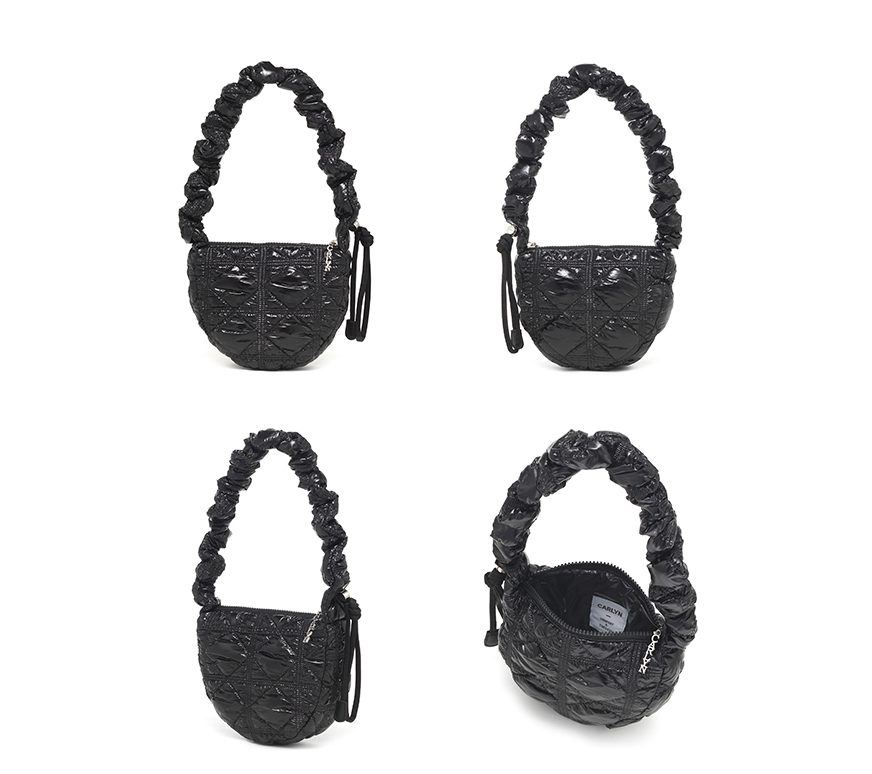 Pre-order) Carlyn Authentic Metallic Black Poing Shoulder