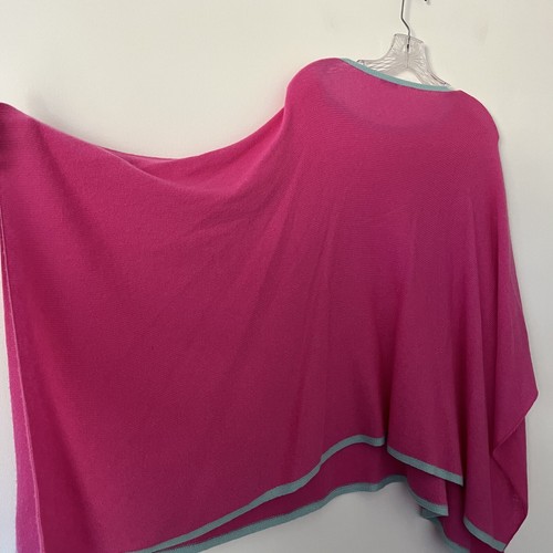 J McLaughlin 100% Cashmere Pink Knit Poncho Coastal Beach One Size - Picture 5 of 7