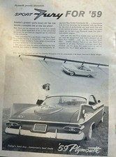 1958 Advertisement Plymouth Sport Fury For 1959
