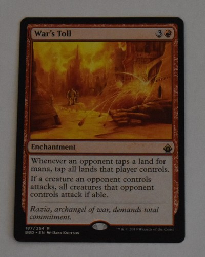 WAR'S TOLL Red Rare Enchantment BATTLEBOND MTG Card - Picture 2 of 4