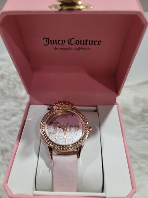 Juicy Couture Crystal Crown Rose Gold Toned watch Pink Bezel New