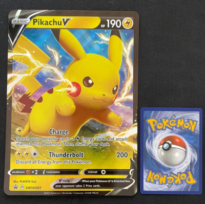 Pokemon PIKACHU V XXL Jumbo | EN SWSH061 Black Star Promo Near Mint