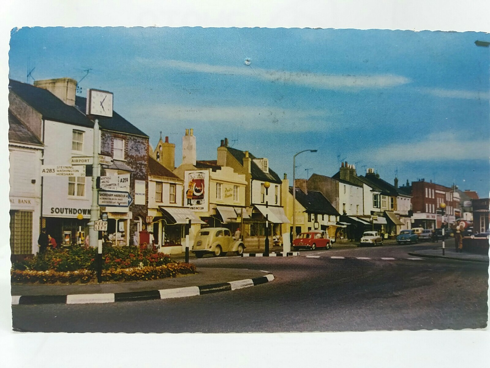 Shoreham High Street Sussex 1961 Vintage Postcard Southdown Post Office