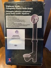 Keeney 64B Bath Drain, Plastic, Black, Chrome - New in Box