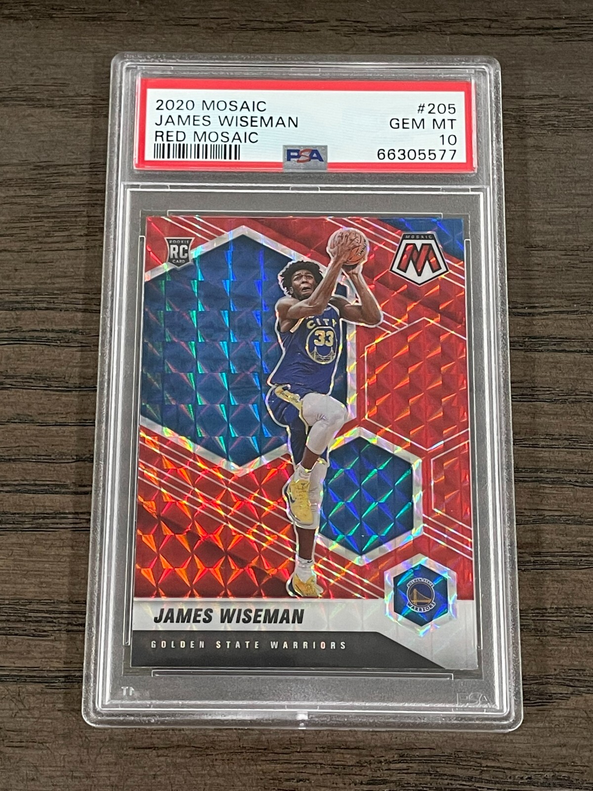 2020-21 Mosaic Red Mosiac James Wiseman Rookie #205 PSA 10 Gem Mint Warriors