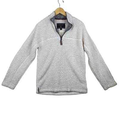 True Grit White Frosty Tipped Pile 1/2 Zip Oversized Pullover Sherpa