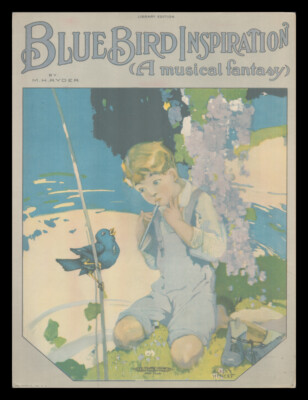 BLUE BIRD INSPIRATION Ryder 1919 PIANO SOLO Vintage Sheet Music