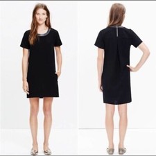 MADEWELL Leather Trimmed Shift Dress Sz Small