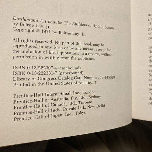 Earthbound Astronauts. The Builders of Apollo Signed 2 Lay, Beirne Jr. 1st Ed - Picture 5 of 7