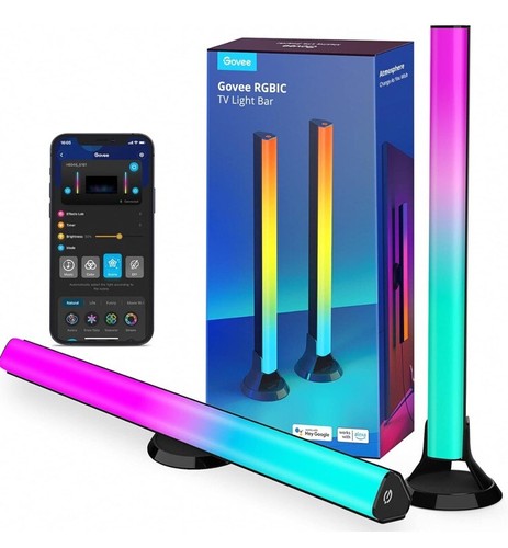 Govee RGBIC Light Bars, 15 Inches WiFi TV Backlight with Double Light Beads