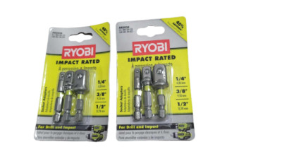 Ryobi Socket Adaptor Set Impact Rated (3-Piece) AR2034 2-Pack