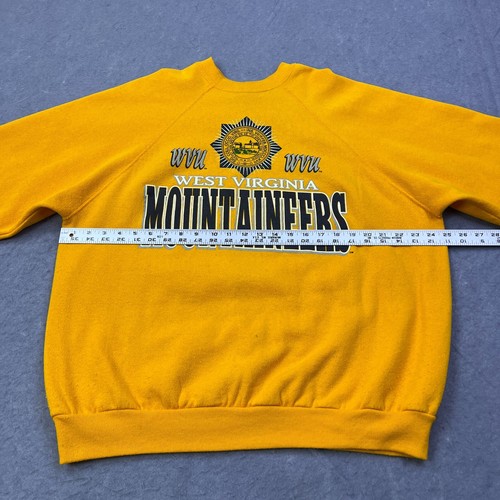 Vintage West Virginia University Mountaineers Sweatshirt mit Rundhalsausschnitt XL gelb hergestellt in den USA - Bild 8 von 11