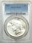 1923 Peace Silver Dollar PCGS MS63 Frosty White Just Graded New Holder PQ #S300P