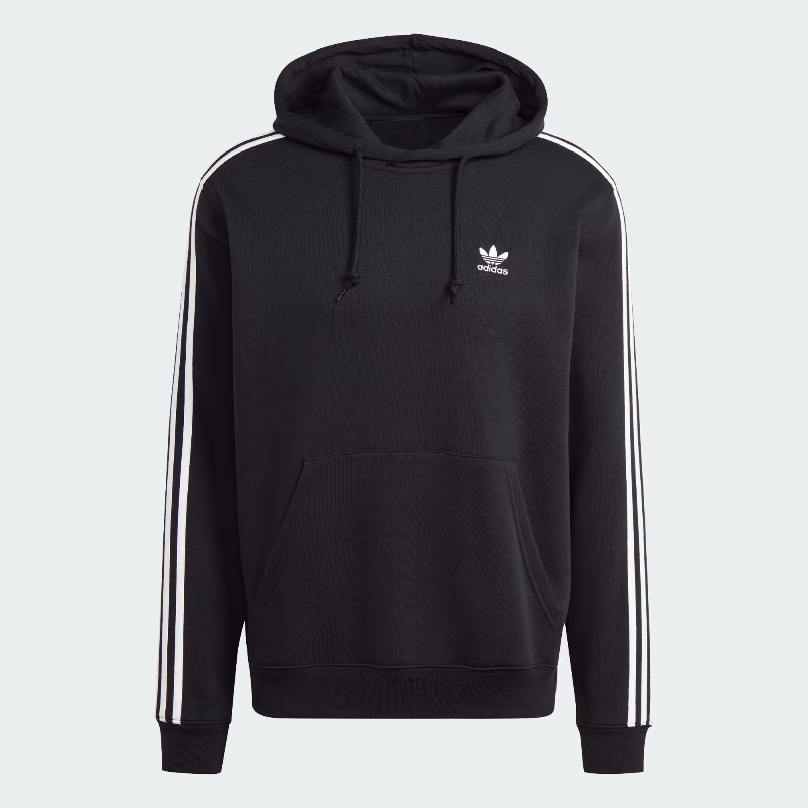 adidas Classic Trefoil 3-Stripes Hoodie Black Hooded Sweatshirt Mens IM2088