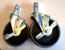 Set of 2 5 Inch Heavy Duty Swivel Stem Casters Dual Locking Wheels