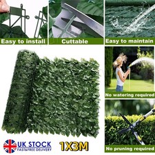 Artificial Hedge Fence Fake Ivy Leaf Privacy Screening Roll Garden Wall Panel.