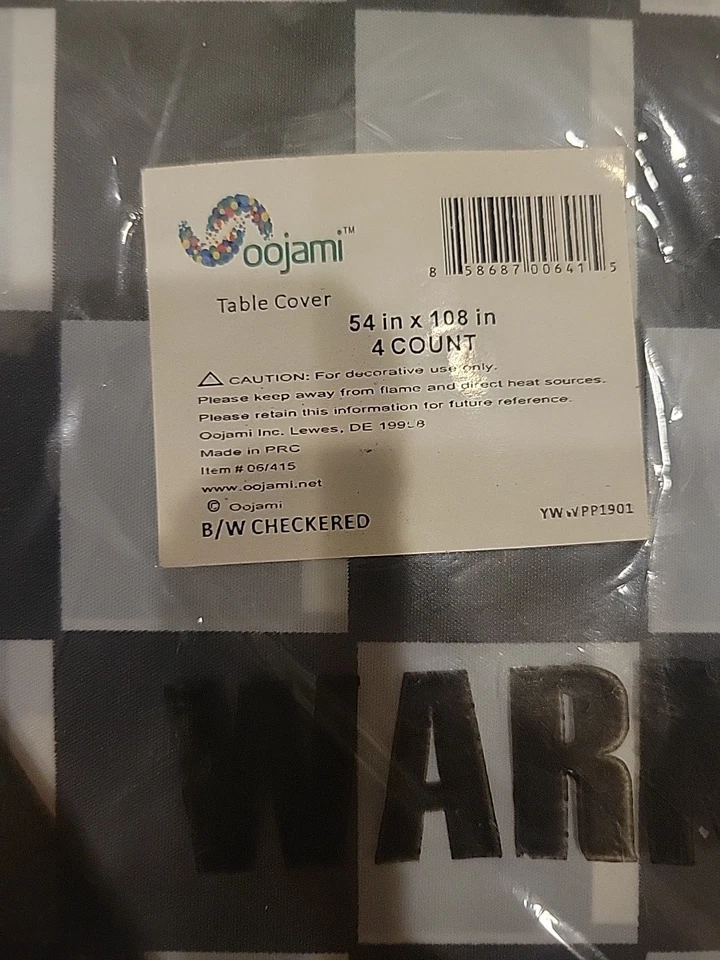 Checkered Flag Plastic Banquet Table Cover Race Birthday 54"x108" 4 Count - Image 2 of 4