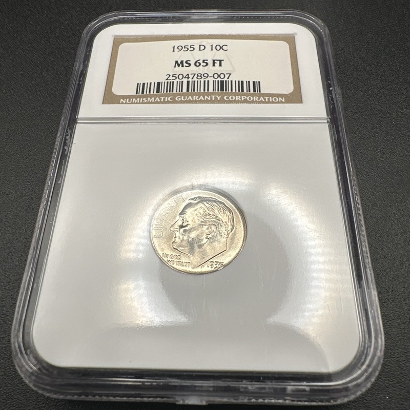 1955 D Roosevelt Dime PCGS MS65FT