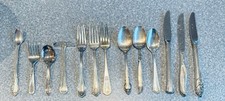 13 pc Mixed Baby Toddler Youth Flatware incl Pusher Infant Feeding Silverplate