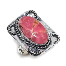 Rhodochrosite Gemstone 925 Sterling Silver Jewelry Ring Size 9 X-Mas Gift q309