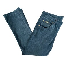 Peter Christian Velveteen Jeans Mens W35 L31 Blue Straight Stretch Brass Rivets