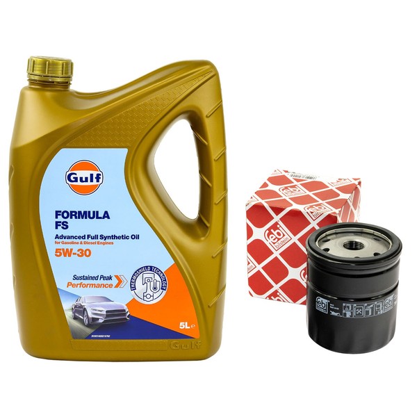 MotoröL Set Gulf Formula FS 5W-30 5 Liter + ÖLfilter FüR Chevrolet Opel Vectra B-image