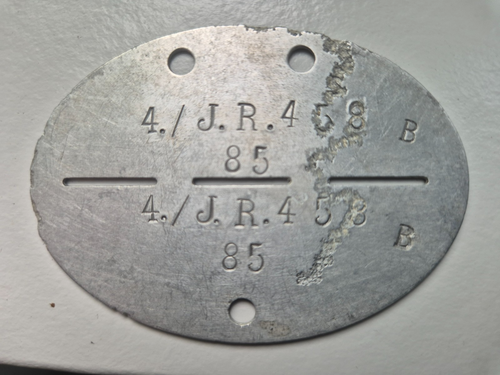 Erkennungsmarke J.R.458 Original Pasewalk