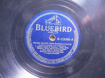 Tommy Ladnier 1938 Jazz 78 Weary Blues bw Ja Da on Bluebird 10086