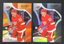 2021-22 Upper Deck Allure Black Rainbow/ Sunrise 2 Card Lot Lucas Raymond Rookie. rookie card picture