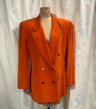 Vintage 1980s Classic Women's Double Breasted Silk Jacket Blazer By Episode 6