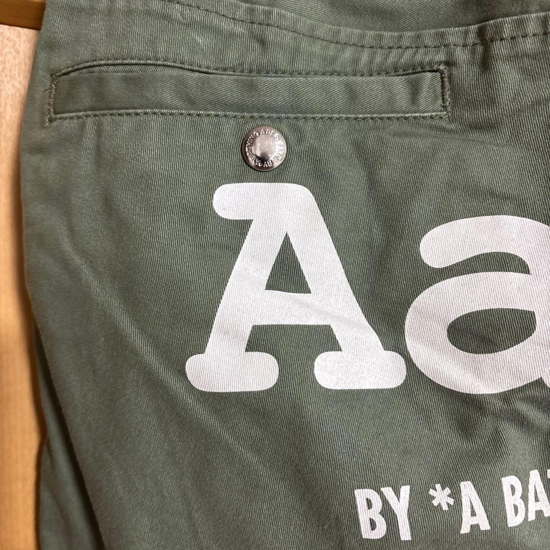A BATHING APE Cotton Logo Chino Pants Olive Green M Waist 78cm BA0226180 thumbnail 9