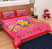Jaipuri Printed cotton Bedsheet with 2 Pillow Covers IB 119