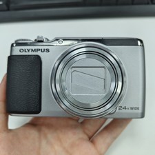 Olympus Stylus SH 50 Silver Digital Camera 24x Zoom Full HD w/Accessories