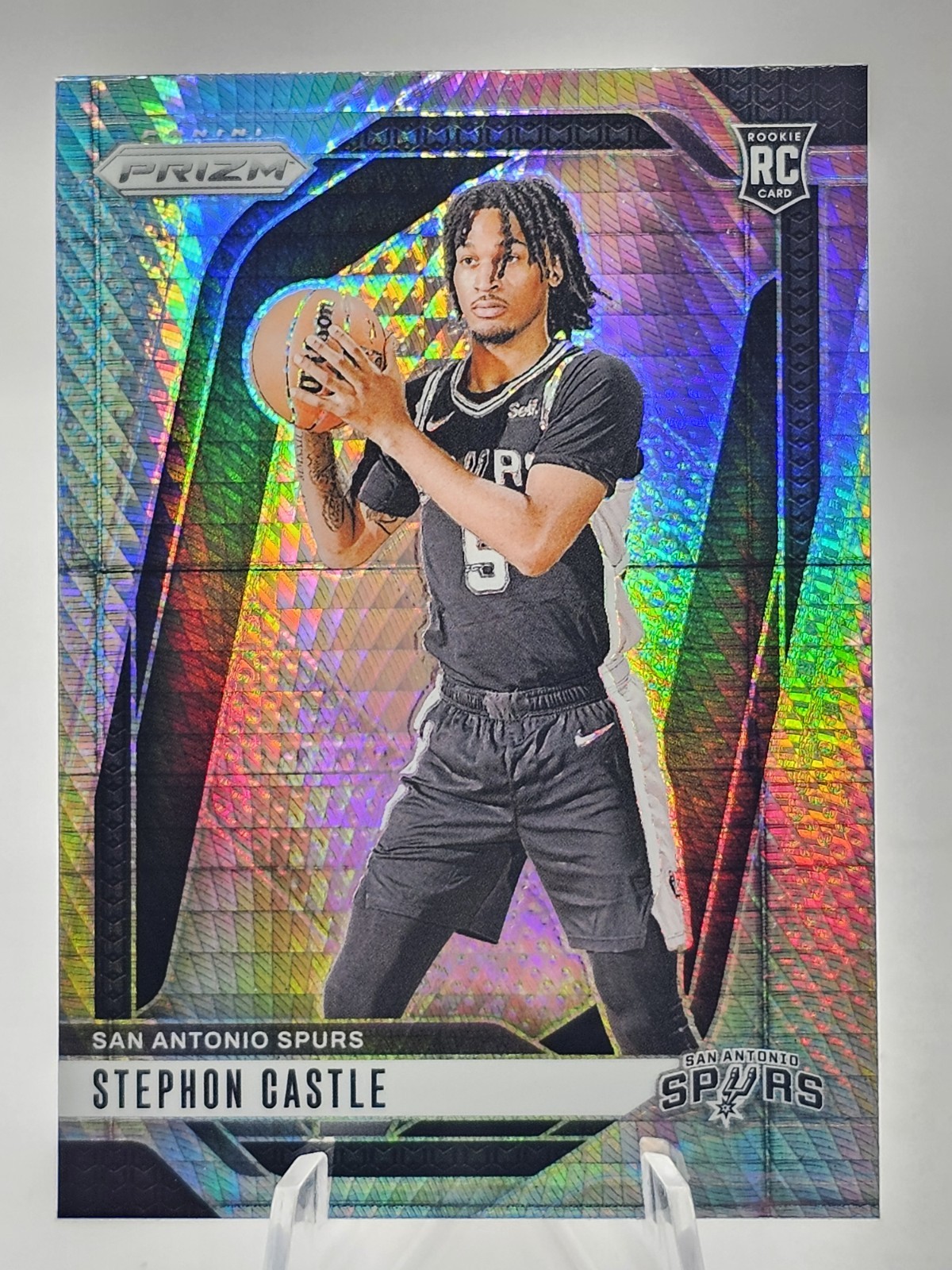 2024-25 Panini Prizm Stephon Castle (RC) #234 Hyper Prizm SP San Antonio Spurs