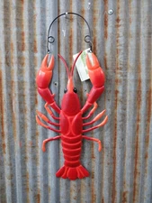 14+ INCH METAL LOBSTER HANGING NAUTICAL FISH DECOR BEACH TIKI BAR HUT (I2E036D)