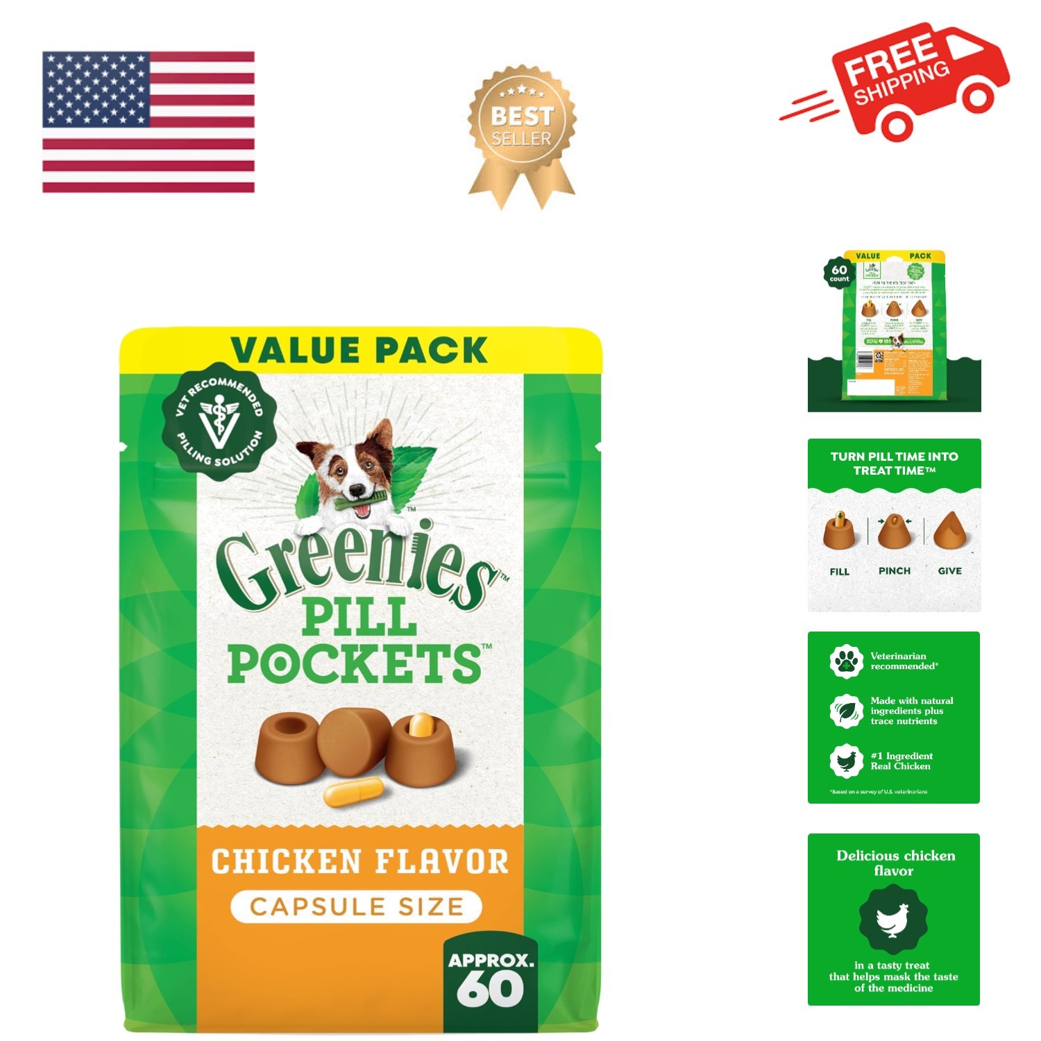 Pill Pockets for Dogs Large Size, Dog Treat Pouch for Capsul