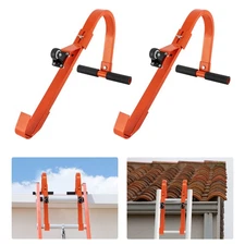 2 Pack Ladder Roof Hook with Wheel Adjustable T-bar Ladder Stabilizer Holder