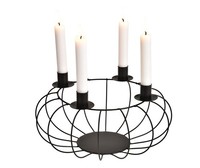 Adventskranz Modern Aus Metall In Schwarz Ø 30Cm FüR Stabkerzen Deko Weihnachten