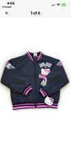Hello kitty and friends Girls bomber jacket Medium 7/8 black pink tokyo NWT