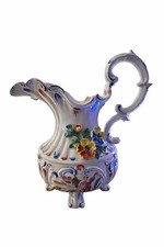 Bassano Italy – Pichet en céramique relief floral – Vintage 60/70s