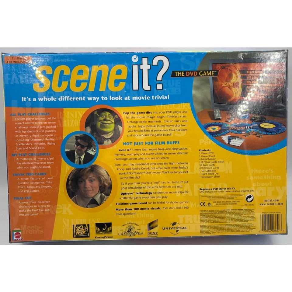 Scene It? Movie Trivia DVD Game Mattel 2003 NEW SEALED - Image 3 of 3