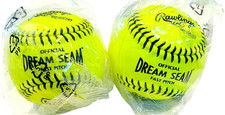 Rawlings Dream Seam Fastpitch Softballs – Official PRO Leather Lot of 2