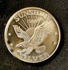 1 oz .999 Fine Silver Round 1986. Sunshine Mining-Eagle Design